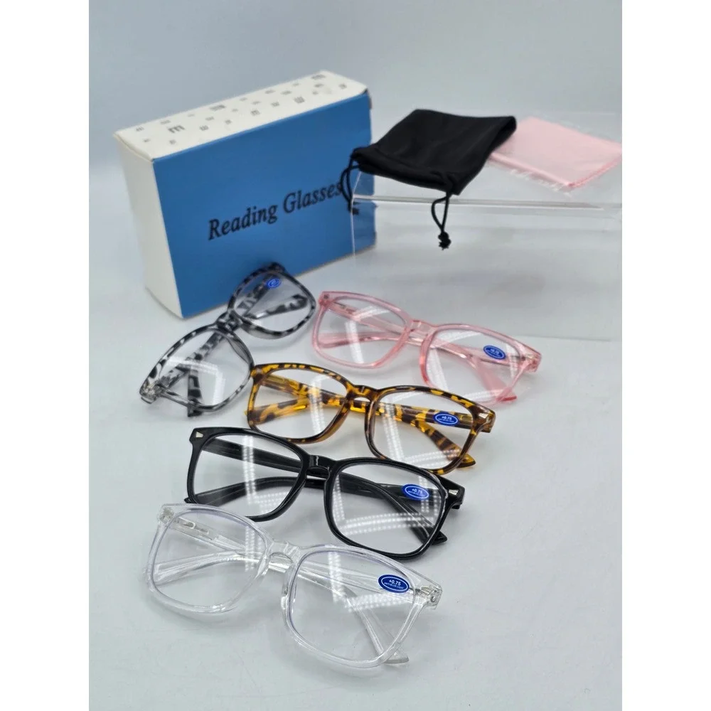 Reading Glasses 5 Pack Blue Light Blocking Nerd Eyeglasses Mix 0.75 - New